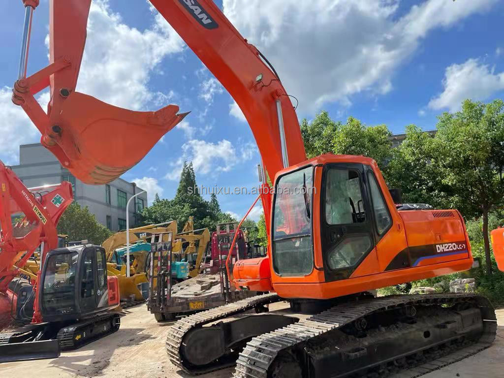 Doosan ขายร้อน doosan dh220lc เครื่องขุด/เครื่องขุดมือสอง Doosan DH220-7 สาเหตุเกาหลี สําหรับขาย