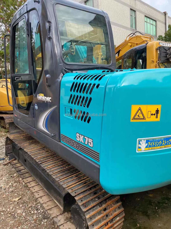 เครื่องขุดขนาดกลาง ใช้ Kobelco 75 ชั่วโมงทํางานต่ํา ร้านซ่อมเครื่องจักร