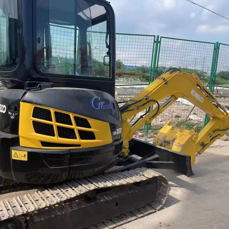 3.5 ตัน Kobelco Sk35 ใช้ Kobelco Excavator แมจิก Screed สีฟ้า