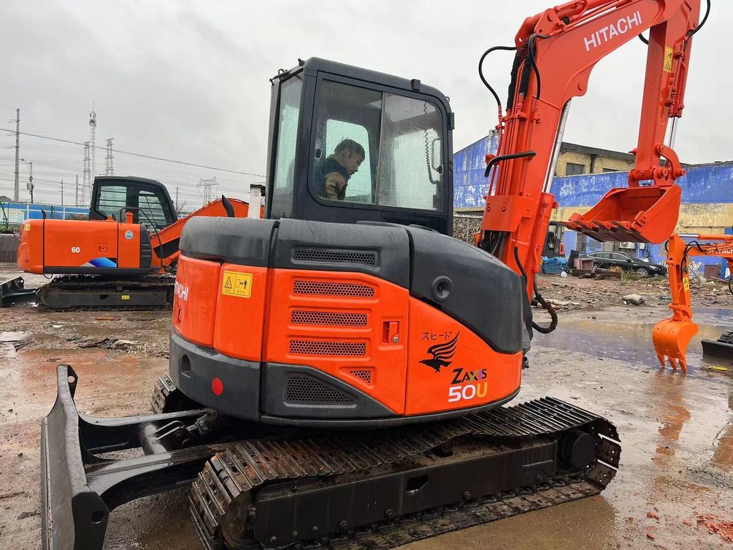 เครื่องขุดขนาดเล็กมือสอง ฮิตาชิ 50U excavator เครื่องจักรกลขนาดเล็กมือสอง 5 ตัน มือสองใช้ยางสาน mini excavators