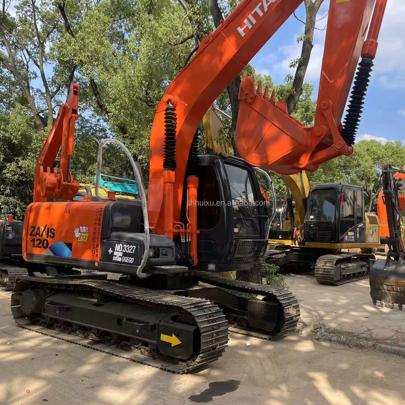 12000กิโลกรัม Zx120 ใช้ฮิตาชิ Excavator มือสอง ด้วยสีเดิม 0.51m3