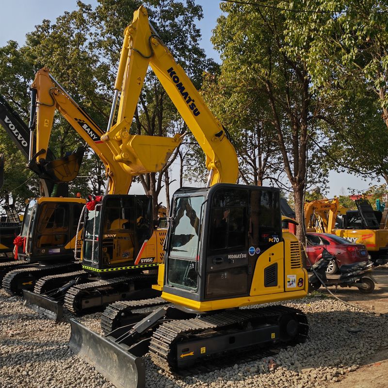 ชั่วโมงทํางานต่ํา เครื่องขุดที่ใช้ Komatsu pc70-8/ เครื่องขุดที่ใช้พลังงานสูง Komatsu pc70-8