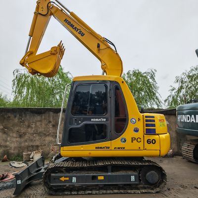เครื่องขุดขนาดกลางที่มีเครื่องยนต์ญี่ปุ่นใช้เครื่องขุดมือ komatsu pc60-7/secn